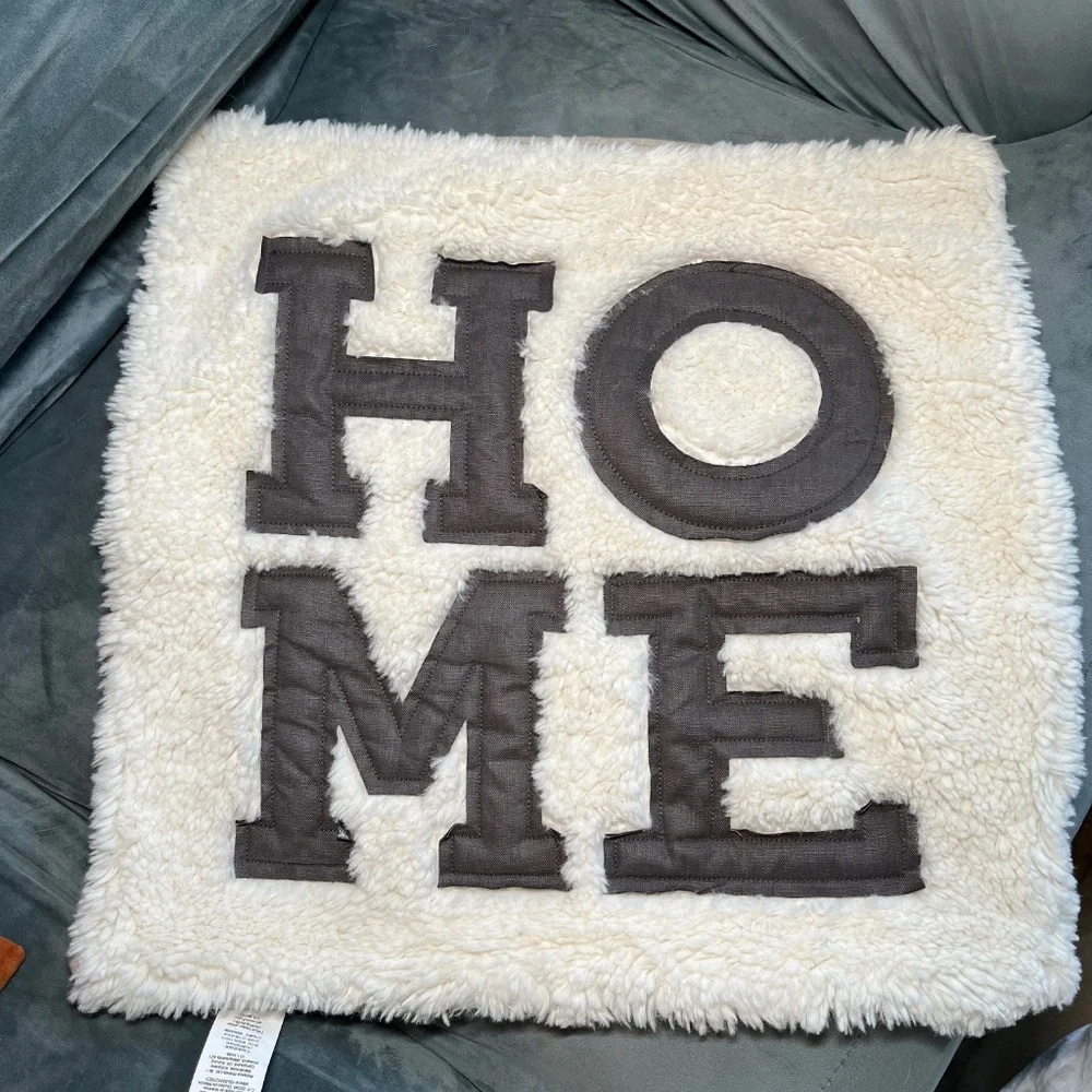 HOME Pottery Barn Faux Fur Sherpa Trimmed Pillow Cover (only) 20